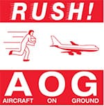 Rush AOG label